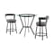 Armen Living Naomi and Bryant 3-Piece Counter Height Dining Set in Black Metal and Gray Faux Leather SETNMBYGRBL3 - alternate 1